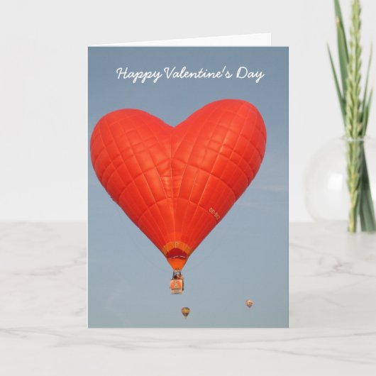Ballon Gelukkig Valentijn Feestdagen Kaart (Voorkant)
