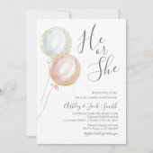 Ballon Gender Reopenbaart Uitnodiging (Voorkant)