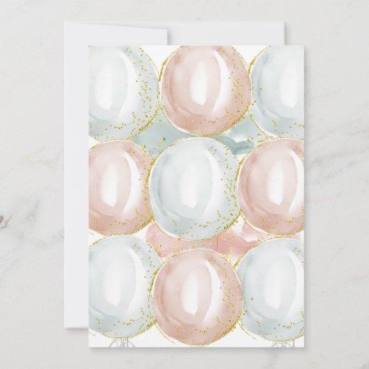 Ballon Gender Reopenbaart Uitnodiging (Achterkant)