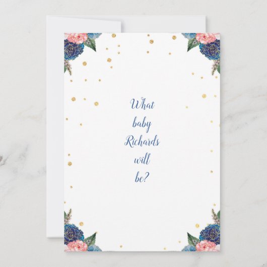 Ballon Geslacht onthullen uitnodiging jongen of me (Achterkant)