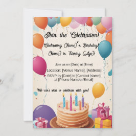 Ballon-gevulde verjaardagsfeest! kaart