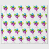 Ballon Gezicht Verjaardag Cadeaupapier (Vlak)