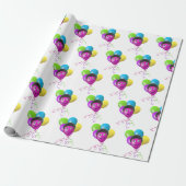 Ballon Gezicht Verjaardag Cadeaupapier (Uitgerold)