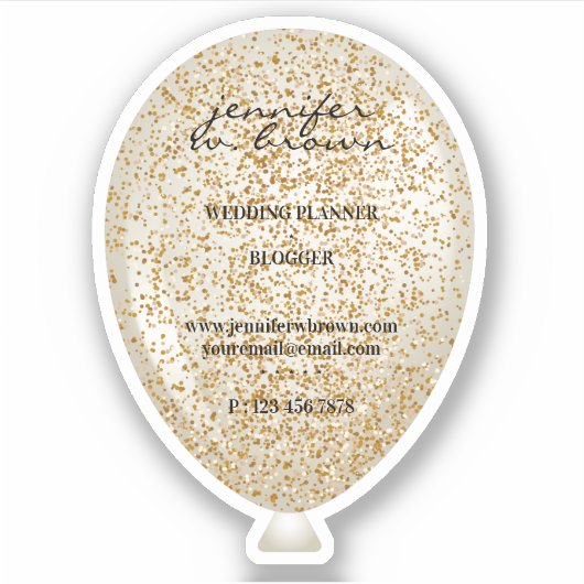Ballon Glitter Glans Textuur Sticker (Voorkant)
