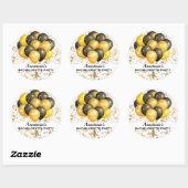 Ballon Gold Confetti Bachelorette Ronde Sticker (Vel)