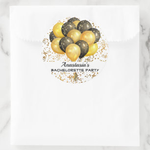 Ballon Gold Confetti Bachelorette Ronde Sticker