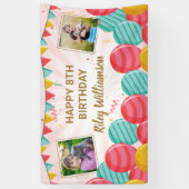 Ballon goudroze Confetti foto's van elke leeftijd Spandoek (Verticaal)