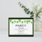 Ballon Graduation Party Invitation Green Pet Uitnodiging Briefkaart (Staand voorkant)