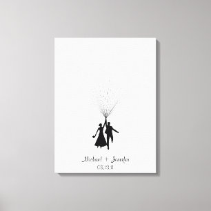 Ballon Guestbook Weddenschap Fingerprint Canvas Afdruk