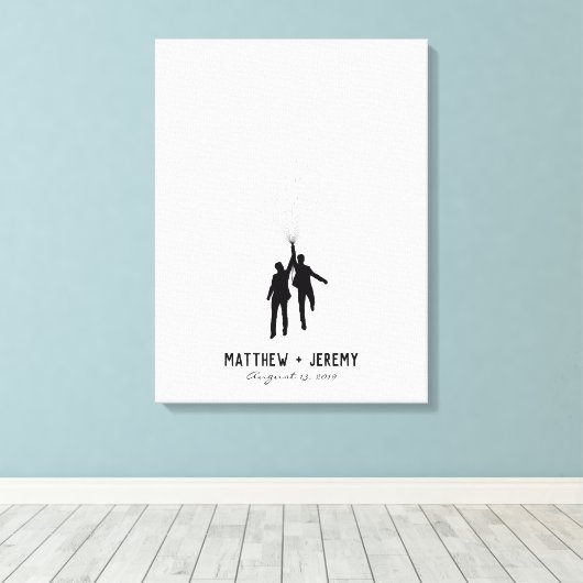 Ballon Guestbook Weddenschap Fingerprint Canvas Afdruk (Insitu (Houten vloer))