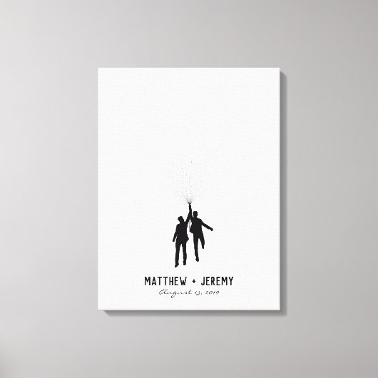 Ballon Guestbook Weddenschap Fingerprint Canvas Afdruk (Voorkant)