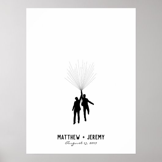 Ballon Guestbook Weddenschap Fingerprint Poster (Voorkant)