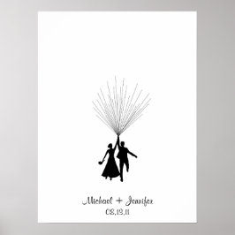 Ballon Guestbook Weddenschap Fingerprint Poster