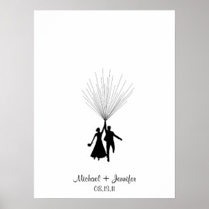 Ballon Guestbook Weddenschap Fingerprint Poster