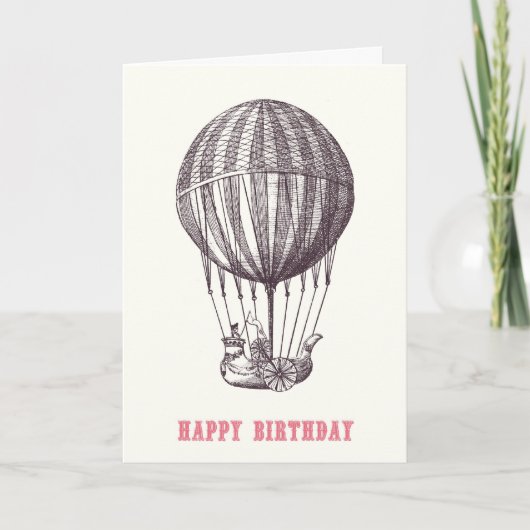  ballon Happy Birthday Kaart (Voorkant)