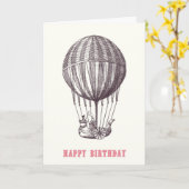  ballon Happy Birthday Kaart (Gele Bloem)