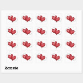 Ballon Hartjes Koppel Vierkante Sticker (Vel)