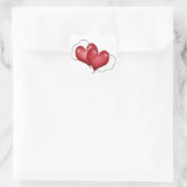 Ballon Hartjes Koppel Vierkante Sticker (Tas)