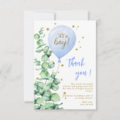 Ballon Het is een Baby shower. Dank je. Bedankkaart