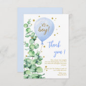 Ballon Het is een Baby shower. Dank je. Bedankkaart