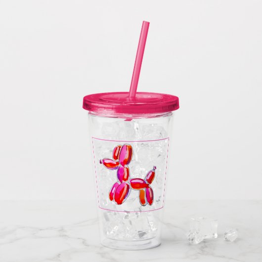 Ballon Hond Acryl Drinkbeker (Achterkant ijs)