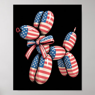 Ballon Hond Ballon Draaien 4 juli Amerikaans Poster