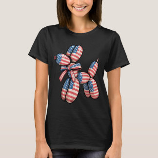 Ballon Hond Ballon Draaien 4 juli Amerikaans T-shirt