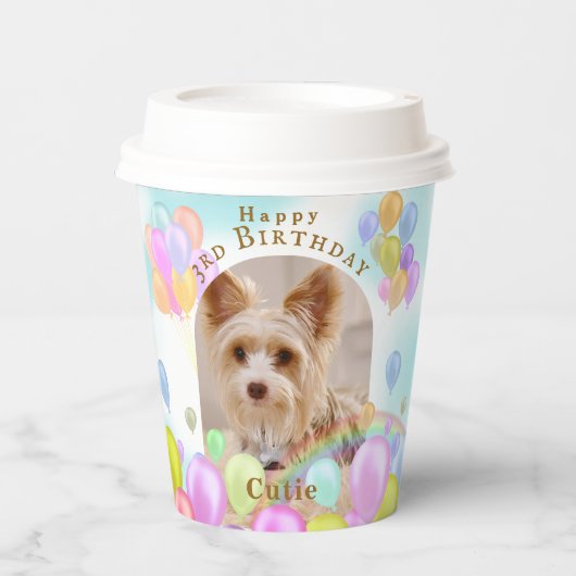 ballon huisdier hond papieren bekers (Voorkant)
