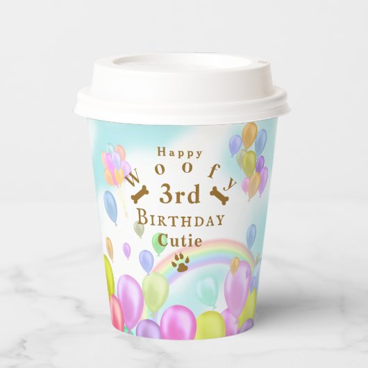 ballon huisdier hond papieren bekers (Voorkant)