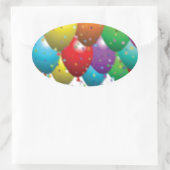 ballon_jarig_card_pas-r11e61ed9b9074290b ovale sticker (Tas)