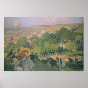 Ballon Landing at Pre St-Gervais, c.1885 Poster