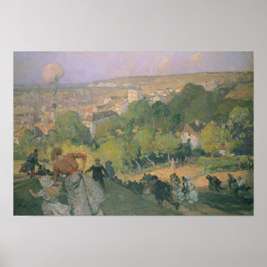 Ballon Landing at Pre St-Gervais, c.1885 Poster (Voorkant)