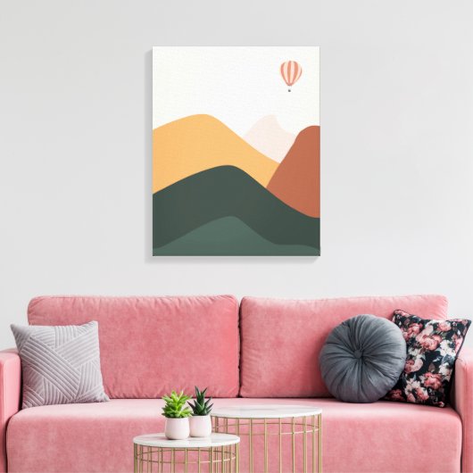 Ballon Landscaped Uitzicht Canvas Afdruk (Insitu (Woonkamer))