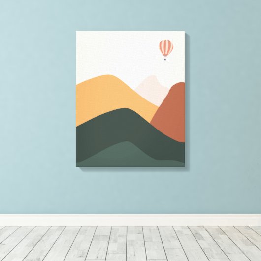 Ballon Landscaped Uitzicht Canvas Afdruk (Insitu (Houten vloer))