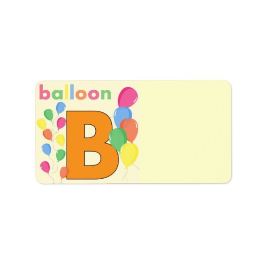 Ballon Letter B-adreslabel Etiket (Voorkant)