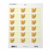 Ballon Letter B-adreslabel Etiket (Full Sheet)