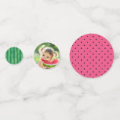 Ballon Letters Melon Eerste Verjaardag Foto Confetti (Achterkanten)