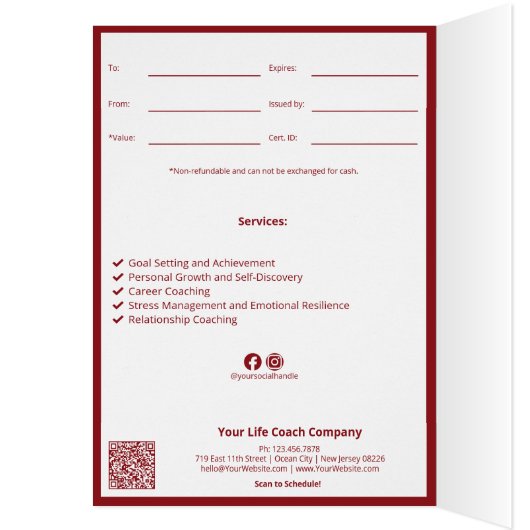 Ballon Life Coach Happy Birthday Cadeaubon (Binnen (Links))