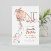 Ballon Little Miss Onederful Girl 1e verjaardag Folie Uitnodiging (Staand Voorkant)