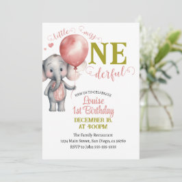 Ballon Little Miss Onederful Girl 1e verjaardag Kaart