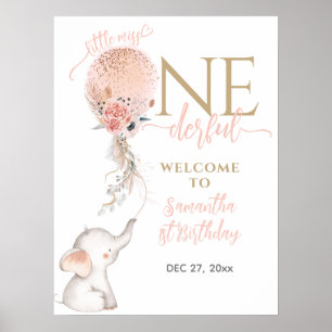 Ballon Little Miss Onederful Girl 1e verjaardag Poster
