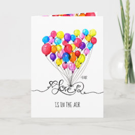 BALLON LOVE hangt in de lucht | Hart | Valentijnsd Feestdagen Kaart