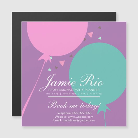 Ballon Magnet van de Planner van de Partij (Voorkant / Achterkant)