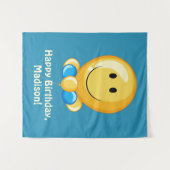 Ballon met eigen tekst en kleur wandkleed (Voorkant (horizontaal))