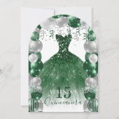 Ballon met groene witte sparkle Dress Kaart (Voorkant)