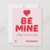 Ballon met mijn hart Letter-klaslokaal Valentijn Feestdagenkaart (Voorkant)