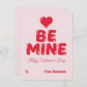 Ballon met mijn hart Letter-klaslokaal Valentijn Feestdagenkaart (Voorkant / Achterkant)