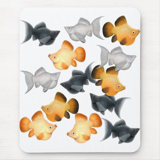 Ballon Mollies Tropical Fish Mousepad Muismat (Voorkant)