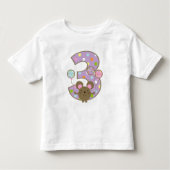 Ballon Mouse Paars 3rd Birthday T-Shirt (Voorkant)
