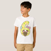 Ballon Mouse Yellow 6th Birthday T-Shirt (Voorkant volledig)